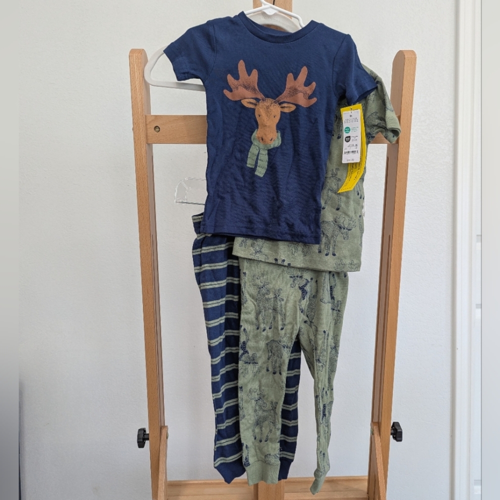 NWT Carter's Moose Pajama 4-Piece Set